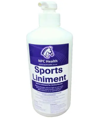Sport liniment for horses for massage.