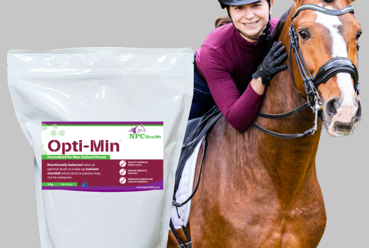 Opti-Min Best Horse Minerals For Top Care Of All Horses Made In New Zealand.
