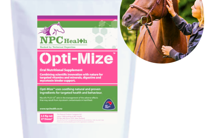 Optimize supplement for grass affected horses.