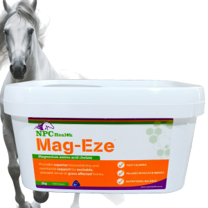 Organic magnesium chelate powder for horses that are grass affected or have behaviour issues.