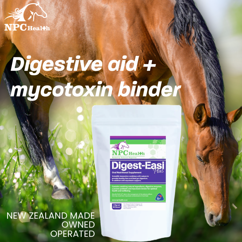 Digestive gut supplement and effective mycotoxin binder for New Zealand horses.